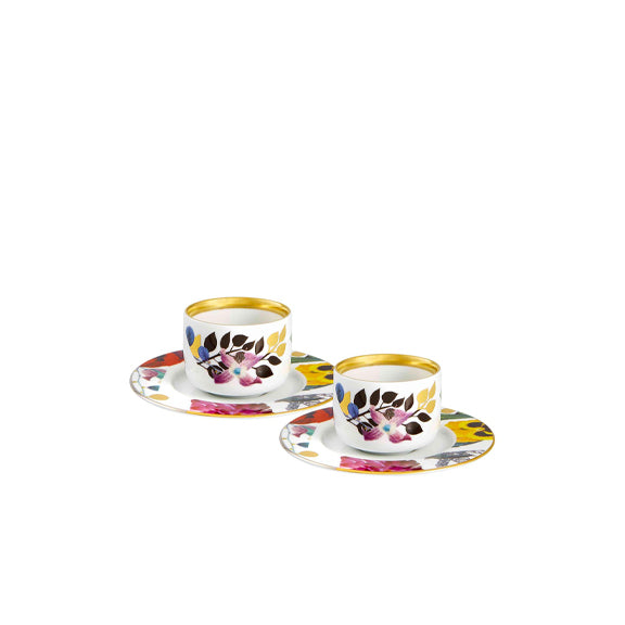 VISTA ALEGRE CHRISTIAN LACROIX - PRIMAVERA - SET 2 COFFEE CUPS & SAUCERS