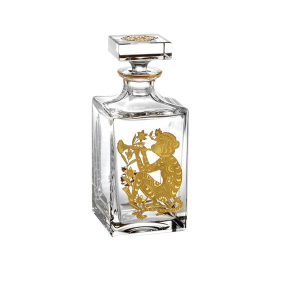 VISTA ALEGRE GOLDEN - WHISKY DECANTER WITH GOLD MONKEY