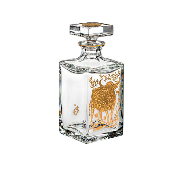 VISTA ALEGRE GOLDEN - WHISKY DECANTER WITH GOLD OX