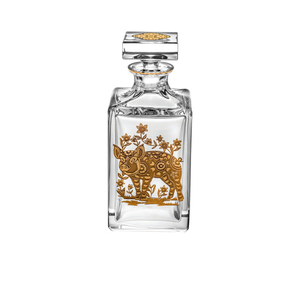 VISTA ALEGRE GOLDEN - WHISKY DECANTER WITH GOLD PIG